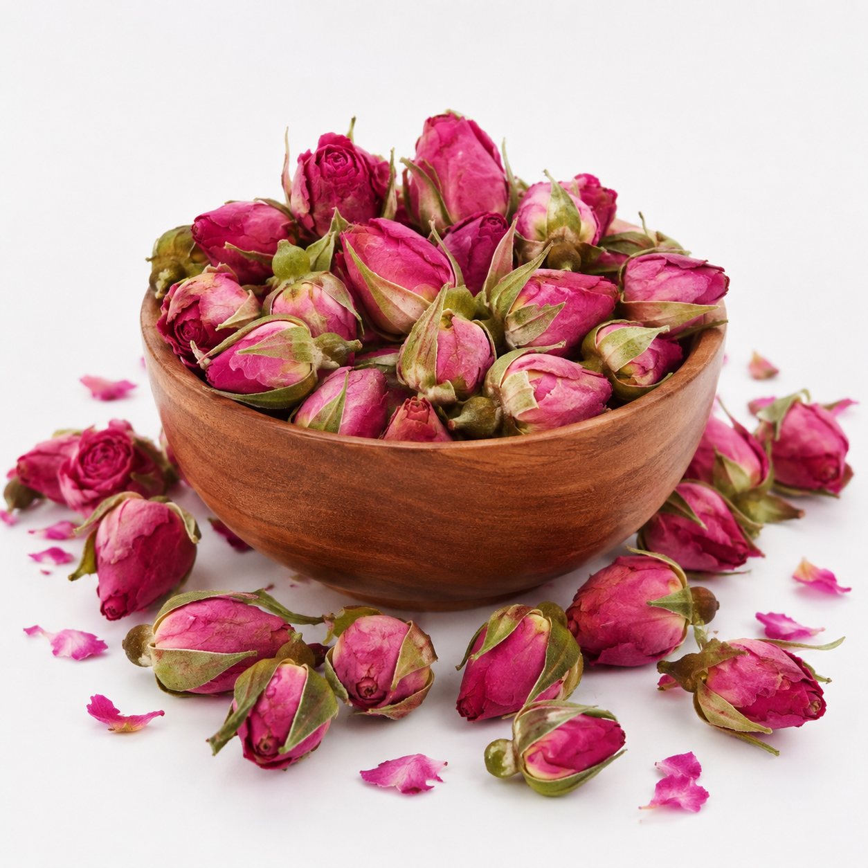 غنچه گل محمدی سوپر ممتاز لاله‌زار کرمان | دستچین، خوش‌عطر و کیفیت صادراتی