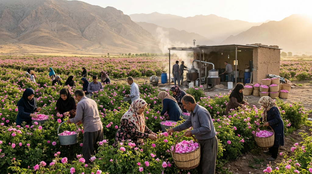 فرآوری گل محمدی با تقطیر برای تولید گلاب و اسانس؛ افزایش ارزش افزوده در زنجیره تولید