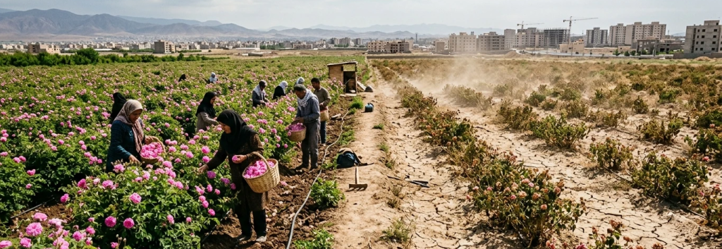 بررسی اثرات خشکسالی و تغییرات اقلیمی بر بازدهی مزارع گل محمدی